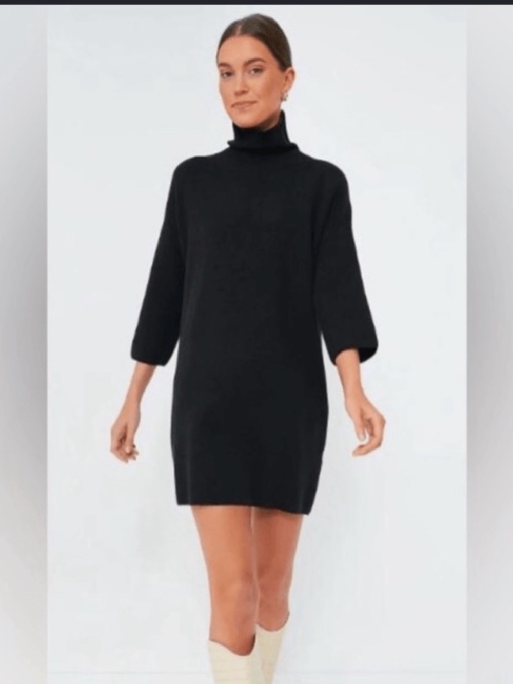 Tuckernuck Pomander Place Vivianne Sweater Dress Black Turtleneck Mini